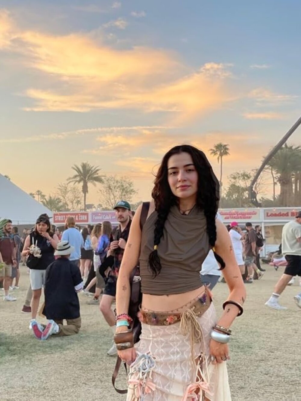 Y2K Brown Hooded Halter Crop Top | Backless Festival Rave Going Out Top